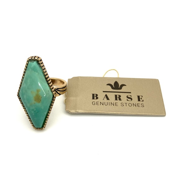 NWT Barse Jewelry Handcrafted Genuine Green Turquoise & Bronze Ring Size 7 - Picture 1 of 6